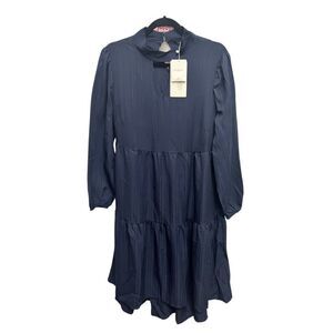 Bloomchic Long Sleeve Knee Length Navy